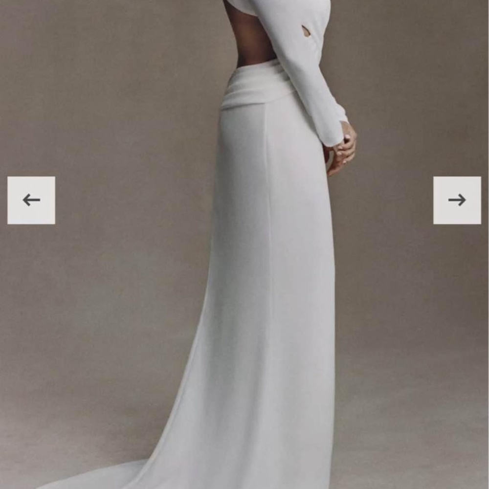 Tadashi Shoji Payton Gown Cutout Wedding Dress Crepe NWT size 12 - Picture 8 of 9